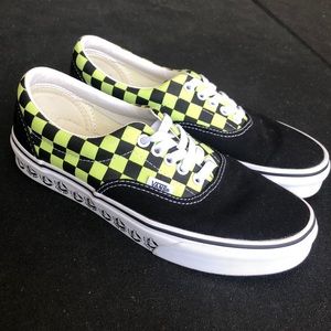 Neon green/black bmx lace up low top vans